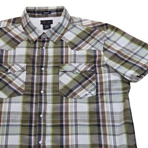 Oakley XXL Mens Slim Fit Plaid Short Sleeve Button Up Shirt Casual Western